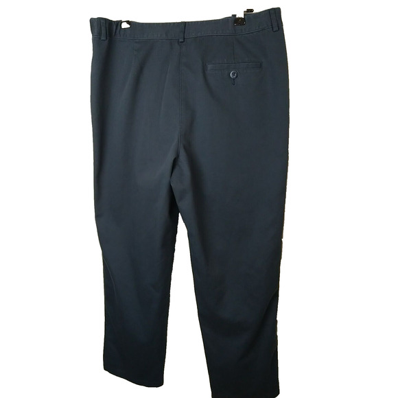 L.L. Bean Woman 14 Pants Flat Front Chino Work Blue Straight Leg Stretch Waist - Picture 11 of 11